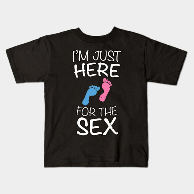 I'M Just Here For The Gender Reveal Kids T-Shirt by SnugFarm